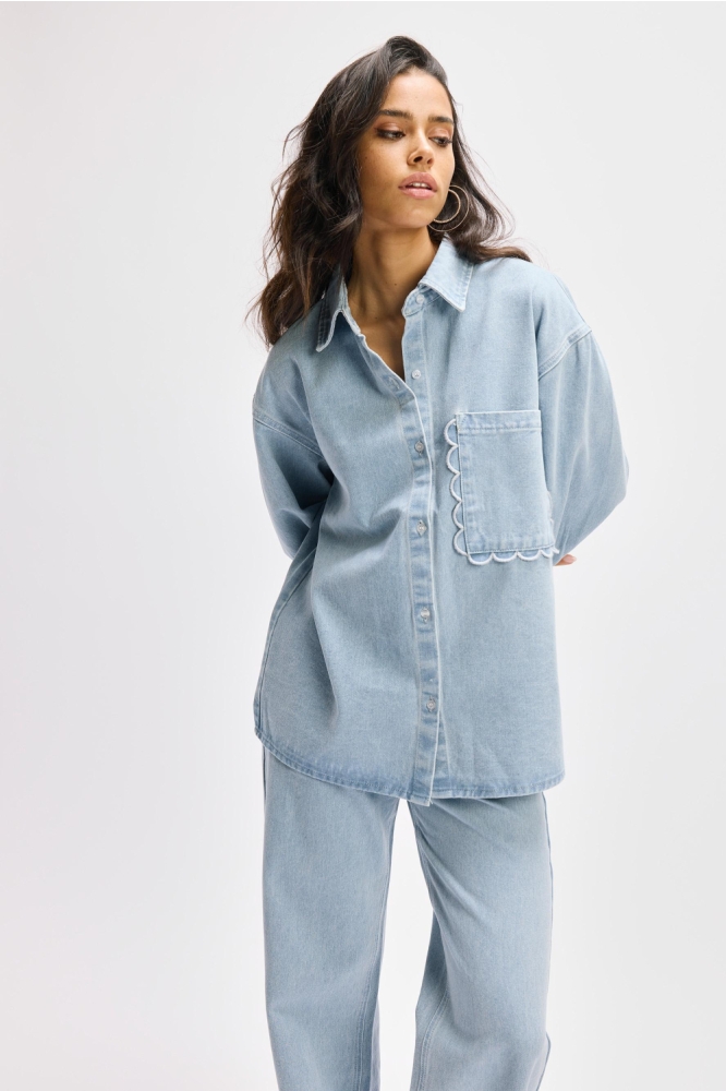 JEALY DENIM BLOUSE R2508970697 200 LIGHT BLUE